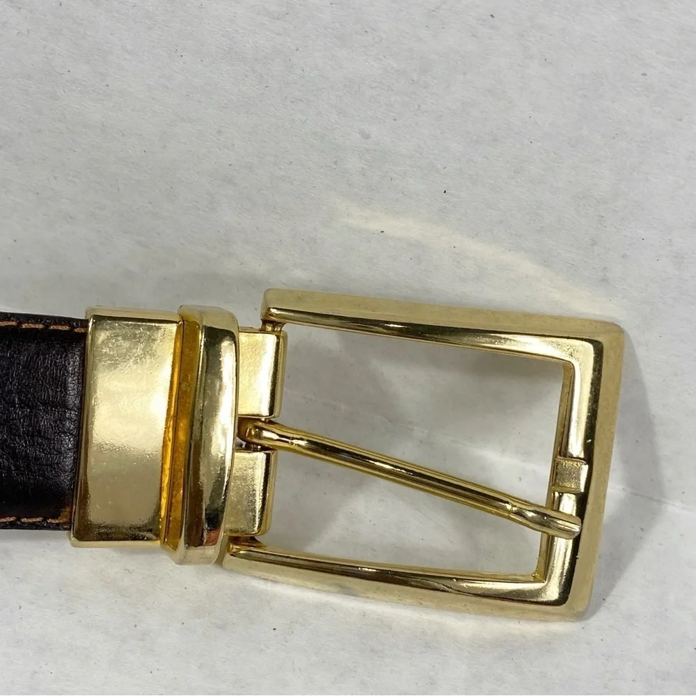 Reversible Genuine Leather Belt Dark Brown 40
